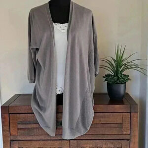 All Saints Cast Cardigan Womens XS Grey Lightweight Asymmetrical  Sweater